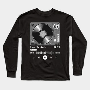 Alex Trebek ~ Vintage Turntable Music Long Sleeve T-Shirt